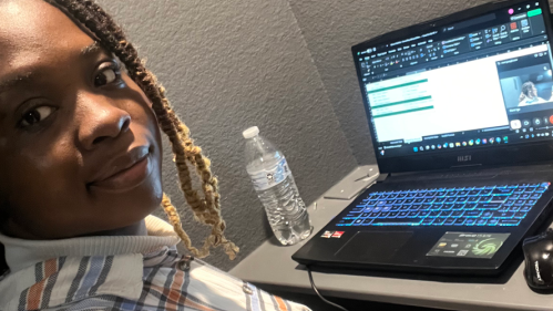 Student at Computer Set up