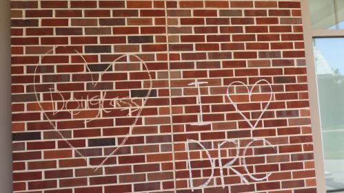 chalk drawing "I love Douglass"