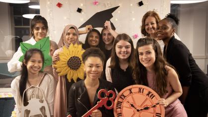 Women in group picture for Sacred path event