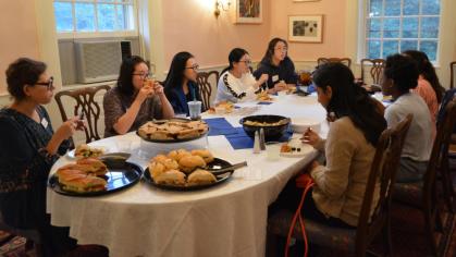 International Students Dine at Douglass Dean's Home