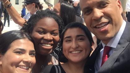 Students with Cory Booker