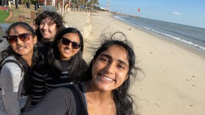 Four Douglass Students on a Beach