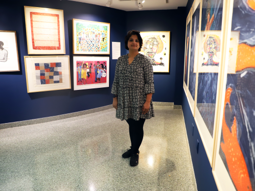 Student at Collective Yearning Exhibition