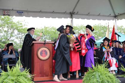 Chancellor Francine Conway Accepts Douglass Stole