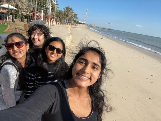 Four Douglass Students on a Beach