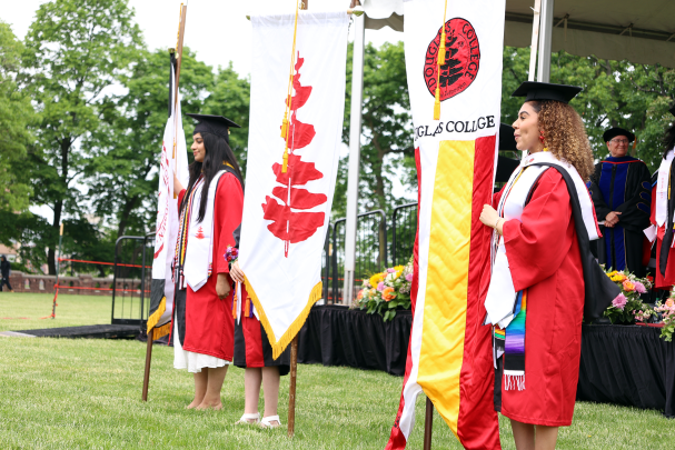 Students with three Douglass gonfolans 