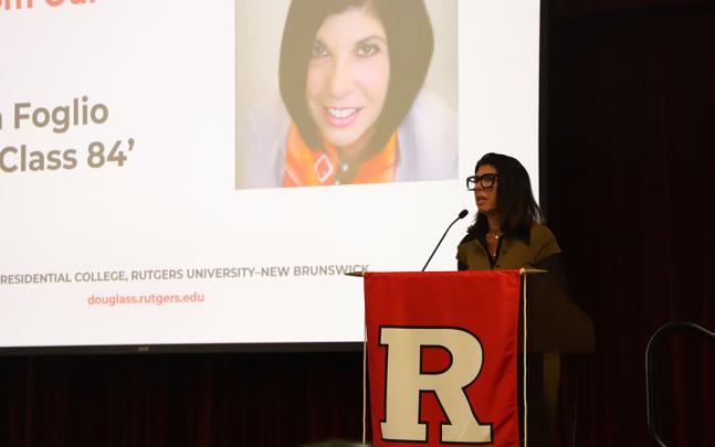 Speaker presents at career conference