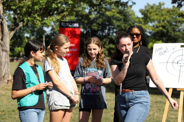 Student presents to kids