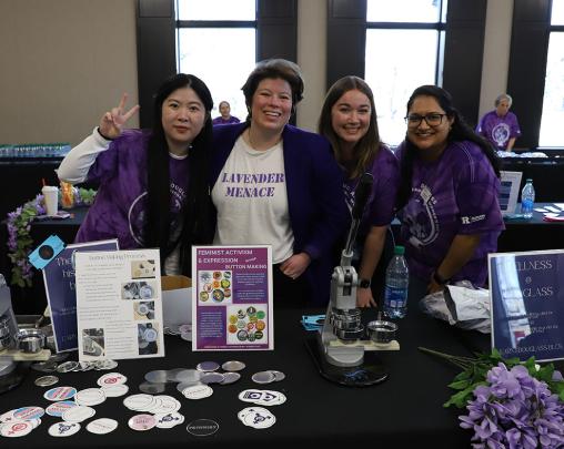 Students and faculty at Wellness at Douglass table