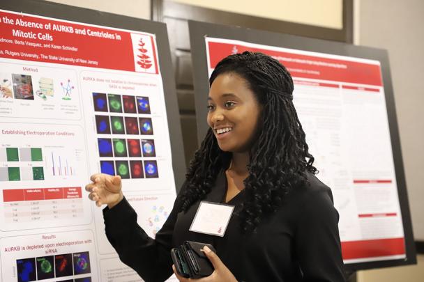 Person presents material