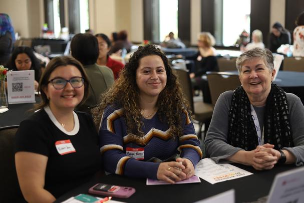 group sits at career conference table